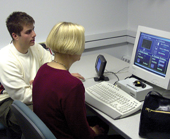 two people in LUTE Lab